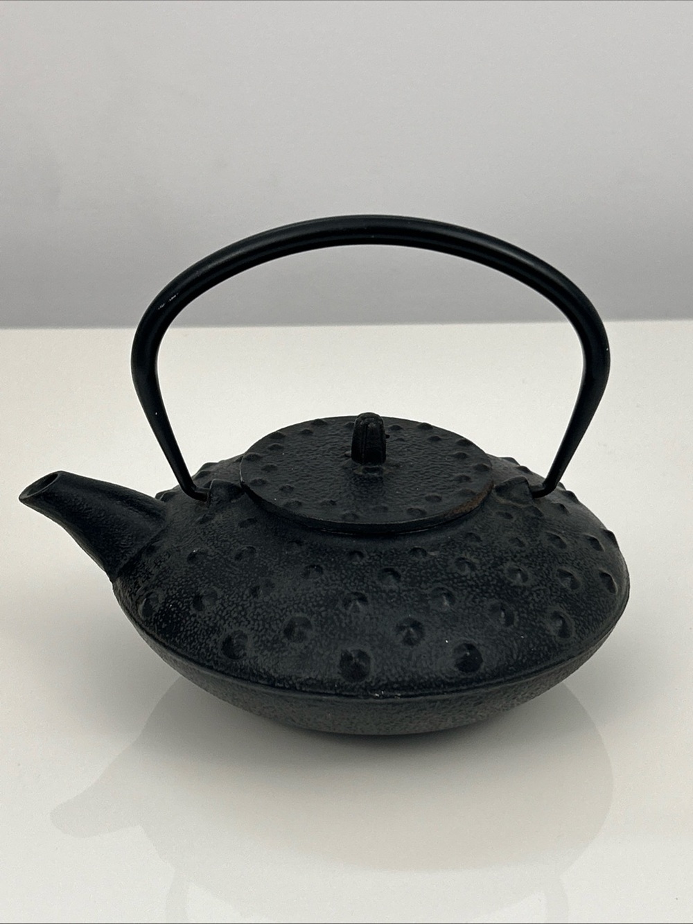 Vintage Japanese Nambu Tekki Tetsubin Cast Iron Teapot Arare Handmade + Lid